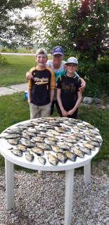 Randy Moore of National City caught a table full of Bluegills in North Lake! - Great day with grandchildren!!