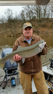 John Doan of Tawas City also caught a Stealhead on the Manistee River!  My big spring Steelie