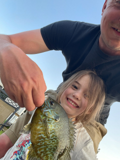 Aria Link of Tawas City landed a nice Bluegill from a pond in Iosco County!