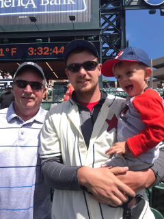 Justin Blust of Tawas City with Dad Steve Blust!  My dad and I, along with my son at a Detroit Tigers game