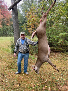 Vincent Saura from Tawas City Bagged his 8 point in Iosco County!  UIf you have a story lets hear it : 3 time out, went out opening day was too warm, after that I was having my new pole barn being built and no time to hunt due to us being in the moving phase, went out on the 14th and was getting soaked from the rain and didn’t want to get sick so came in early, on the 16th I had bowling in Oscoda and when I got home it was calm winds and chilly so I decided to go out, seen about six deer and past on a 4pt at 6:50 he came out 35 yards broad side took the shot and he went about 40 yards and dropped 