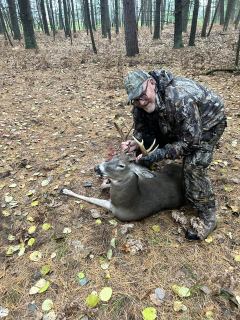 Larry Moskwa from Lincoln with his 10 point!  Am 8 point walked out in front of me then a 10 point right behind him, I place a good kill shot and he ran 50 yards!!