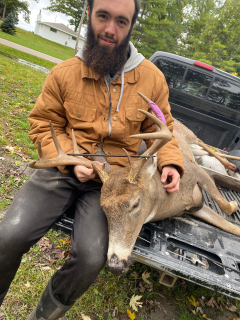 gary Carnes from Hale bagged his 11 point in AuGres!   I got access from my work I was working at only had a couple weeks of hunting there and was able to get him a week and half through the hunt. My biggest deer yet. And I’ve been hunting sense I was 8 years old I am now 22