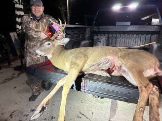 Jerry lee From Oscoda bagged an 8 point!   This buck stood in the distance for a long time and once it came close, barely gave me a good shot