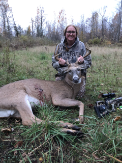 Ashley Mazure from Belleville baggged an 8 point in Huron County!