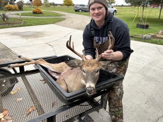 Lauren Bielby from Saginaw Bagged an 8 point in Hale!   One 8 point Buck and another 8 came out and were about to fight  so I had to let it fly before they started going crazy