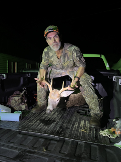 Mike Mendoza from Thomas Township Bagged his 8 point in Atlanta Mi.   Taken on state land around 4:30 P.M. on Monday afternoon. Glad my son Alec was up hunting with me, as I needed his help dragging my deer 512 yards to the truck.