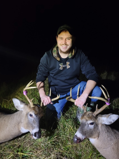 Jacob Felskie from Auburn with his 8 point bagged in Iosco County!   First buck ever, not only did I shoot an 8pt, I shot another bigger 8pt within 20 minutes. Double down on 8's!