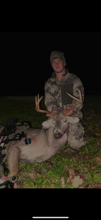 Landen Caverly from Whittemore bagged a 9 point in Whittemore!  : Come in pushing does. Hung around 80 yards then presented himself at 25 yards and the rest was history!