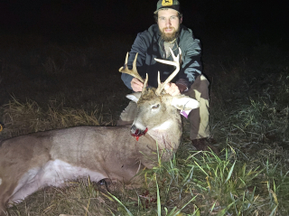 Roman Brasi of Hale bagged his 9 point in Hale!  Hunted on my property behind my house. My dad and I both shot at the same time on the same property. 