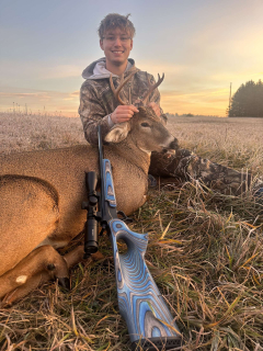 Gage Kangas from Hale bagged his 8 point in Hale!  Walked out from right behind us, gave me a shot at about 70 yards.