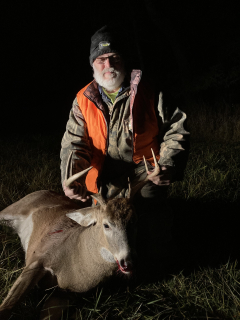 Rick Youngs from East Tawas bagged an 8  point in Iosco County! Using my new 30.06 bought from a good friend, one shot and biggest deer ever for me! 185 lbs and 17.5” spread