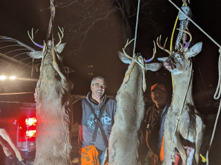 Mark Vennix from Kawkawlin bagged his 8 point in Ogemaw County!    Shot my first one at 7:15, and the second one at 7:45, both are 8 pointers. Both were chasing a doe. My Dad always said that the key to getting a deer is to be in the right spot at the right time. So I say thanks to my son Rob, for letting me use his blind, while he was at work.