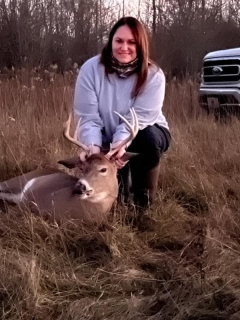 Angela Chrivia from Whittemore bagged an 8 point in Sherman Twp!  