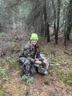 Hannah Moran from Tawas City bagged a 9 point!  After 11 years of hunting, this was the first time I was able to get my Buck on opening day. Not only was it was successful hunt, but it was a very special morning sitting with my dad in the same blind his dad sat with him in.