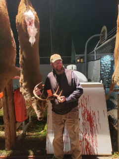 Joshua Johnson from Painfield baged an 8 point!  182 lbs baby