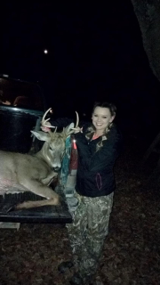 Rachelle Johnson from Plainfield bagged an 8 point!   Little tracking but we got it done, 