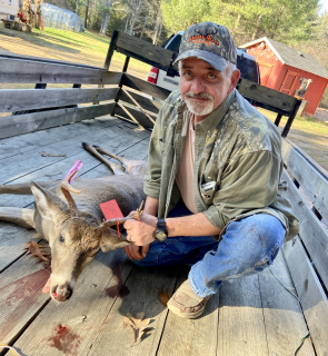 Vincent Soura from Tawas City bagged his 7 point in Iosco County!  : Was the shortest hunt of my life, I have never bagged a buck on opening day, he was not my target deer, but he came out at 7:38 and offered the shot at 7:41 couldn’t pass it up, dropped him in his tracks and he was the 5th buck on Miners buck pole, very blessed 