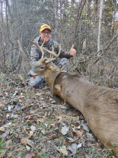 Jay Quarters from Tawas City bagged a Big 8 point on Tawas Point!  Shot him walking back to my blind!!