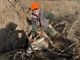 Jayden Quarters from Tawas City Bagged an 8 point in Tawas Township  : Only day I got to hunt!!