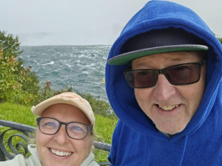 Gail with Wes Crumby at Niagra Falls!