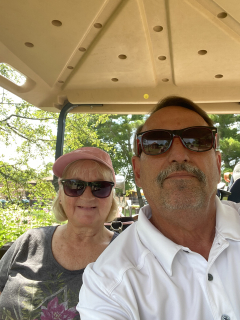 Stephen and Julia Angers of Pinconning!Sweetheart golf day 