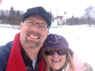 Steve & Sheryl Wright of Lachine! Visiting Iroquois Point Lighthouse 