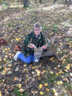 Barbara Currie of Whittemore with her 7 point bagged in Iosco County!