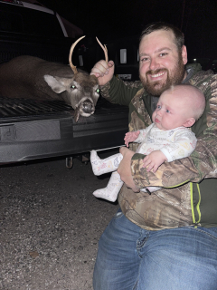 Christian Botos of Tawas City Bagged an 8 point in Iosco County!  I was fortunate enough to have the opportunity to harvest my very first buck the same year my son was born! 