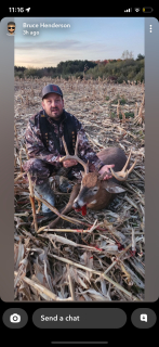 brad Henderson of West Branch Bagged an * Point in Ogemaw County!  Nice night perfect wind 40 yd broadside 