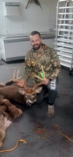 Jessie Murray from Oscoda Bagged his 8 point!    Went to my state land spot for my afternoon sit and there was a person parked in my spot so I went to a random spot with my climber and shotgun and this stud walked right in : 
