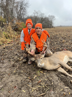 Brandon Herman from Standish bagged a nice 11 point in Union City!   : This is the first one of two. Tagged out opening day with two 11 pointers. Got the first one at 9 am and the second at 2pm. My son is my little good luck charm. 