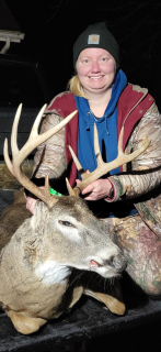 Kaylin Collins from Tawas Bagged a nice 10point in National City:730am, never stopped to smell, look around, etc just wanted to know who was in HIS house. As they say, the rest was history. Biggest buck I've ever shot 