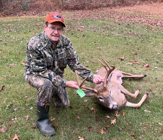 Curtis Kobs from Tawas City Bagged a 9 point in Tawas Twp.  Called in with doe estrus call. 