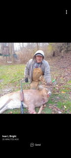 Ivan Bright from Port Hope Bagged his 8 point in Port hope!  Was in the blind all morning was ready to go refill my coffee when this guy showed up just in time.