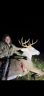 Sherry Flemmington from Caro bagged a 9 point in Caro!  I was hunting with my daughter on a beautiful Fall evening. At 6:08 pm he walked into my food plot following a doe. I got my shot at about 30 yards. Couldn’t ask for better hunt to harvest this beautiful buck. : 