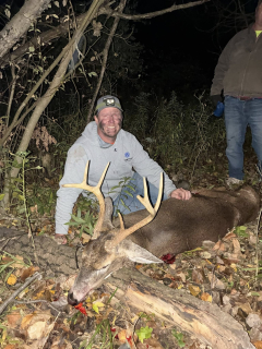 Ryan Polega from Ruth bagged his 9 point in Verona!   Had a picture of this buck one time in late August, then he ghosted me. On the evening of 10/25 he made an appearance a half hour before dark, came into 30 yds and it worked out.
