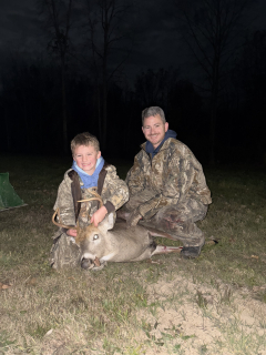 Brian Rang of Midland Baged a 7 point in Midland!  Tough shot at low light, quartering towards me. 