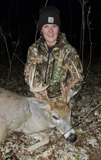 Christina Jordans from East Tawas bagged a nice 10 point in National City!   This buck had been very nocturnal, but sweet November arrived and so did his daylight movement, Gods blessings in November are so good!