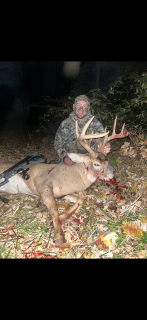 Andrew Blust from Tawas City bagged his 13 point in Ohio!  Hunted 2 hours & bagged this monster. Biggest deer I’ve shot! 