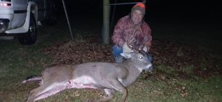 Rich Gusa from Harbor Beach bagged his 7 point in His Backyard! Watched him mount a doe in the morning and waited till was done before shooting. : 