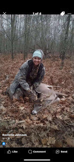 Rachelle Johnson from Hale bagged her 8 point in Reno Township!Freezer will be full again 