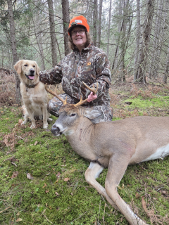 Peggy Klein from Richmond bagged her 8 point in Hubbard Lake!   160 lbs, 150 yards opening day